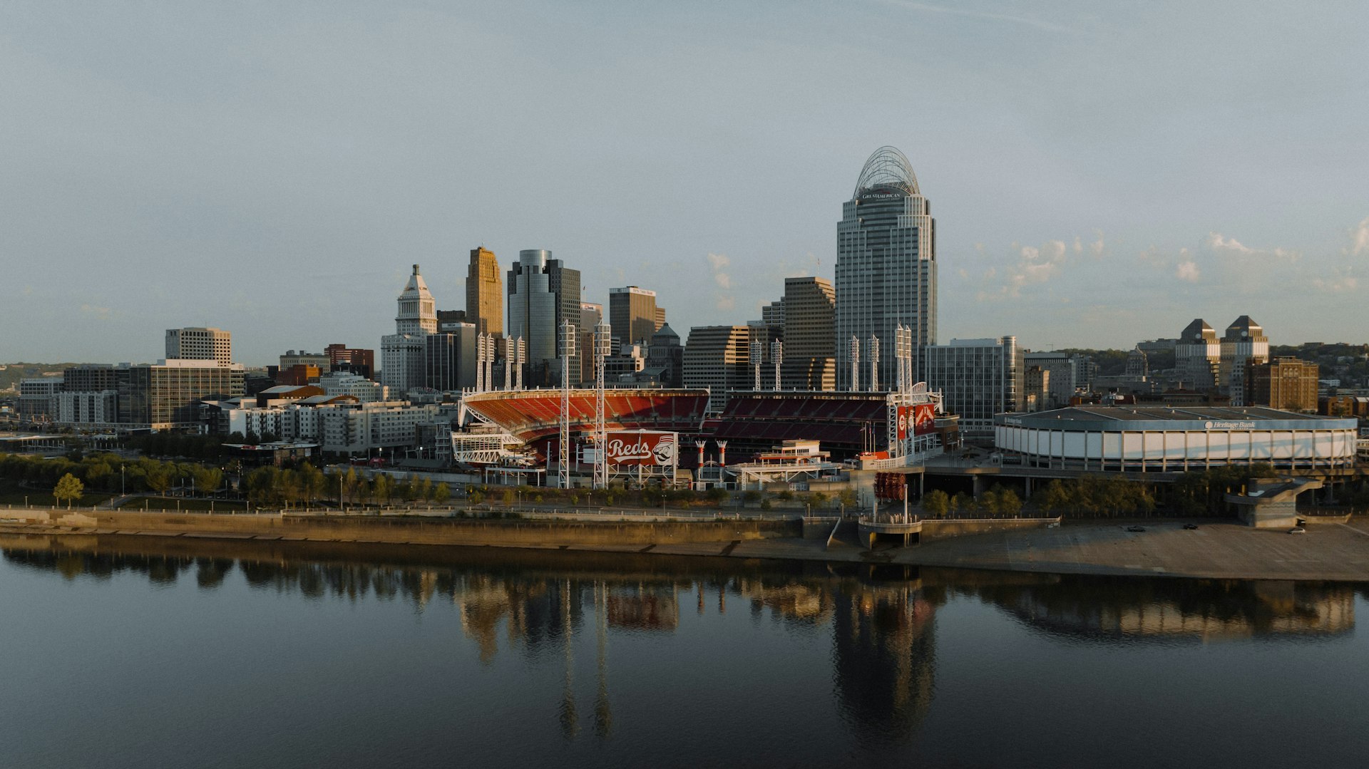 Downtown Cincinnati skyline across the Ohio River
